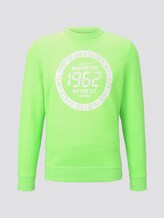 Strukturiertes Sweatshirt mit Marathon-Print - Männer - neon green white melange Strukturiertes Sweatshirt mit Marathon-Print - Männer - neon green white melange - 7 - TOM TAILOR