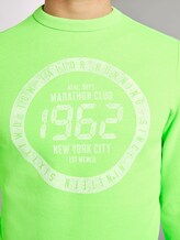 Strukturiertes Sweatshirt mit Marathon-Print - Männer - neon green white melange Strukturiertes Sweatshirt mit Marathon-Print - Männer - neon green white melange - 9 - TOM TAILOR