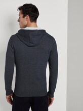 Strukturierte Sweatjacke - Männer - navy grindle stripe Strukturierte Sweatjacke - Männer - navy grindle stripe - 2 - TOM TAILOR