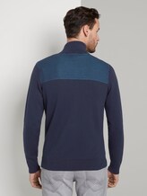 Strickjacke mit Mesh-Detail - Männer - Black Iris Blue Strickjacke mit Mesh-Detail - Männer - Black Iris Blue - 2 - TOM TAILOR