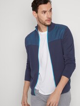 Strickjacke mit Mesh-Detail - Männer - Black Iris Blue Strickjacke mit Mesh-Detail - Männer - Black Iris Blue - 5 - TOM TAILOR