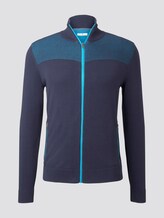 Strickjacke mit Mesh-Detail - Männer - Black Iris Blue Strickjacke mit Mesh-Detail - Männer - Black Iris Blue - 7 - TOM TAILOR