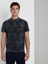 Gemustertes Poloshirt - Männer - sky captain blue white melange Gemustertes Poloshirt - Männer - sky captain blue white melange - 1 - TOM TAILOR
