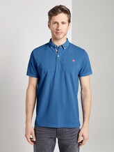 Gemustertes Poloshirt - Männer - victory blue white melange Gemustertes Poloshirt - Männer - victory blue white melange - 1 - TOM TAILOR
