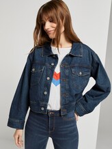 Kurze Oversized Jeansjacke - Frauen - Used Dark Stone Blue Denim Kurze Oversized Jeansjacke - Frauen - Used Dark Stone Blue Denim - 5 - TOM TAILOR Denim