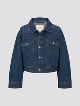 Kurze Oversized Jeansjacke - Frauen - Used Dark Stone Blue Denim Kurze Oversized Jeansjacke - Frauen - Used Dark Stone Blue Denim - 7 - TOM TAILOR Denim