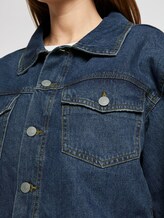 Kurze Oversized Jeansjacke - Frauen - Used Dark Stone Blue Denim Kurze Oversized Jeansjacke - Frauen - Used Dark Stone Blue Denim - 9 - TOM TAILOR Denim