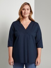 Loose blouse with pleats - Women - Real Navy Blue Loose blouse with pleats - Women - Real Navy Blue - 1 - My True Me