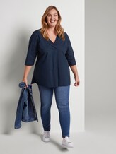 Loose blouse with pleats - Women - Real Navy Blue Loose blouse with pleats - Women - Real Navy Blue - 3 - My True Me