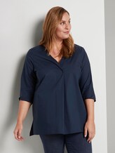 Loose blouse with pleats - Women - Real Navy Blue Loose blouse with pleats - Women - Real Navy Blue - 5 - My True Me