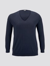 Strickpullover mit V-Ausschnitt - Frauen - Real Navy Blue Strickpullover mit V-Ausschnitt - Frauen - Real Navy Blue - 7 - My True Me