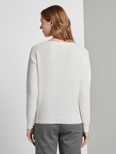 Pullover mit Waffelstruktur - Frauen - Gardenia White Pullover mit Waffelstruktur - Frauen - Gardenia White - 2 - TOM TAILOR Denim