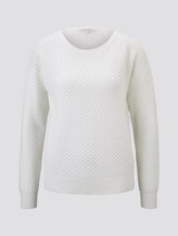 Pullover mit Waffelstruktur - Frauen - Gardenia White Pullover mit Waffelstruktur - Frauen - Gardenia White - 7 - TOM TAILOR Denim