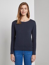 Pullover mit Waffelstruktur - Frauen - Real Navy Blue Pullover mit Waffelstruktur - Frauen - Real Navy Blue - 1 - TOM TAILOR Denim