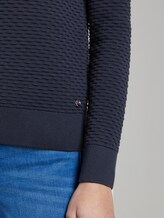 Pullover mit Waffelstruktur - Frauen - Real Navy Blue Pullover mit Waffelstruktur - Frauen - Real Navy Blue - 10 - TOM TAILOR Denim