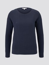 Pullover mit Waffelstruktur - Frauen - Real Navy Blue Pullover mit Waffelstruktur - Frauen - Real Navy Blue - 7 - TOM TAILOR Denim