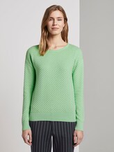 Pullover mit Waffelstruktur - Frauen - soft neo green Pullover mit Waffelstruktur - Frauen - soft neo green - 1 - TOM TAILOR Denim