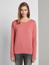 Pullover mit Waffelstruktur - Frauen - medium coral Pullover mit Waffelstruktur - Frauen - medium coral - 1 - TOM TAILOR Denim