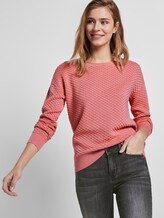 Pullover mit Waffelstruktur - Frauen - medium coral Pullover mit Waffelstruktur - Frauen - medium coral - 5 - TOM TAILOR Denim