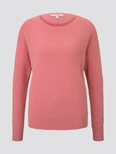 Pullover mit Waffelstruktur - Frauen - medium coral Pullover mit Waffelstruktur - Frauen - medium coral - 7 - TOM TAILOR Denim