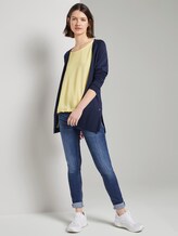 Langer Cardigan mit Seitenschlitzen - Frauen - Real Navy Blue Langer Cardigan mit Seitenschlitzen - Frauen - Real Navy Blue - 3 - TOM TAILOR Denim