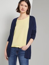 Langer Cardigan mit Seitenschlitzen - Frauen - Real Navy Blue Langer Cardigan mit Seitenschlitzen - Frauen - Real Navy Blue - 5 - TOM TAILOR Denim