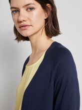 Langer Cardigan mit Seitenschlitzen - Frauen - Real Navy Blue Langer Cardigan mit Seitenschlitzen - Frauen - Real Navy Blue - 9 - TOM TAILOR Denim