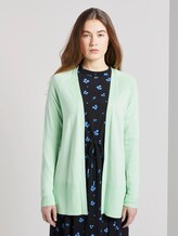 Langer Cardigan mit Seitenschlitzen - Frauen - soft neo green Langer Cardigan mit Seitenschlitzen - Frauen - soft neo green - 1 - TOM TAILOR Denim