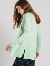 Langer Cardigan mit Seitenschlitzen - Frauen - soft neo green Langer Cardigan mit Seitenschlitzen - Frauen - soft neo green - 5 - TOM TAILOR Denim