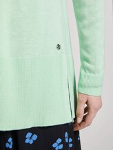 Langer Cardigan mit Seitenschlitzen - Frauen - soft neo green Langer Cardigan mit Seitenschlitzen - Frauen - soft neo green - 9 - TOM TAILOR Denim
