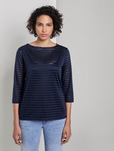 Gestreiftes Shirt mit 3/4 Arm - - Sky Captain Blue Gestreiftes Shirt mit 3/4 Arm - - Sky Captain Blue - 1 - Mine to five