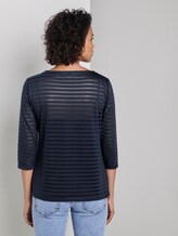 Gestreiftes Shirt mit 3/4 Arm - - Sky Captain Blue Gestreiftes Shirt mit 3/4 Arm - - Sky Captain Blue - 2 - Mine to five