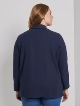 Strukturierter Sweat-Cardigan - Frauen - Real Navy Blue Strukturierter Sweat-Cardigan - Frauen - Real Navy Blue - 2 - My True Me