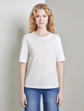 Schlichtes T-Shirt - Frauen - Whisper White Schlichtes T-Shirt - Frauen - Whisper White - 1 - TOM TAILOR
