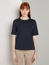 Simple T-shirt - Women - Sky Captain Blue Simple T-shirt - Women - Sky Captain Blue - 1 - TOM TAILOR