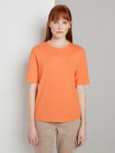 Schlichtes T-Shirt - Frauen - fruity melon orange Schlichtes T-Shirt - Frauen - fruity melon orange - 1 - TOM TAILOR