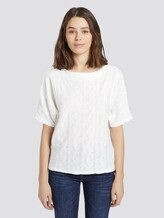Strukturiertes T-Shirt - Frauen - Whisper White Strukturiertes T-Shirt - Frauen - Whisper White - 1 - TOM TAILOR