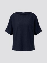 Textured T-shirt - Women - Sky Captain Blue Textured T-shirt - Women - Sky Captain Blue - 7 - TOM TAILOR