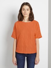 Strukturiertes T-Shirt - Frauen - fruity melon orange Strukturiertes T-Shirt - Frauen - fruity melon orange - 1 - TOM TAILOR