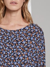 Patterned T-shirt with pleats - Women - navy floral design Patterned T-shirt with pleats - Women - navy floral design - 9 - TOM TAILOR