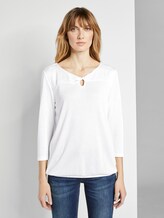T-Shirt mit Cut-Out - Frauen - Whisper White T-Shirt mit Cut-Out - Frauen - Whisper White - 1 - TOM TAILOR