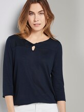 T-Shirt mit Cut-Out - Frauen - Sky Captain Blue T-Shirt mit Cut-Out - Frauen - Sky Captain Blue - 5 - TOM TAILOR