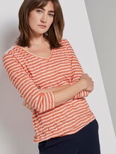 Gestreiftes T-Shirt - Frauen - melon offwhite stripe Gestreiftes T-Shirt - Frauen - melon offwhite stripe - 5 - TOM TAILOR