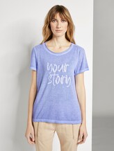 T-Shirt mit Schrift-Print - Frauen - Parisienne Blue T-Shirt mit Schrift-Print - Frauen - Parisienne Blue - 1 - TOM TAILOR