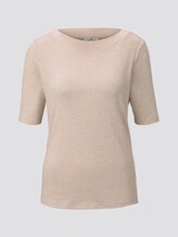 Meliertes T-Shirt - Frauen - Alabaster Beige Mélange Meliertes T-Shirt - Frauen - Alabaster Beige Mélange - 7 - TOM TAILOR