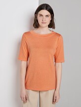 Meliertes T-Shirt - Frauen - fruity melon melange Meliertes T-Shirt - Frauen - fruity melon melange - 1 - TOM TAILOR