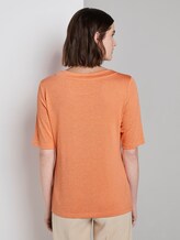 Meliertes T-Shirt - Frauen - fruity melon melange Meliertes T-Shirt - Frauen - fruity melon melange - 2 - TOM TAILOR