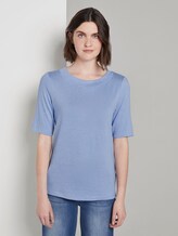 Meliertes T-Shirt - Frauen - parisienne blue melange Meliertes T-Shirt - Frauen - parisienne blue melange - 1 - TOM TAILOR