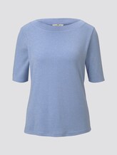 Meliertes T-Shirt - Frauen - parisienne blue melange Meliertes T-Shirt - Frauen - parisienne blue melange - 7 - TOM TAILOR