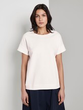 Strukturiertes T-Shirt - Frauen - Whisper White Strukturiertes T-Shirt - Frauen - Whisper White - 1 - TOM TAILOR